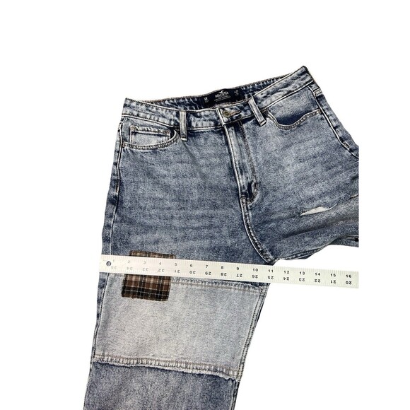 Hollister Ultra-High Rise Mom Jeans Patch Denim VintageStretch Women 5R 27x27 - Picture 10 of 11
